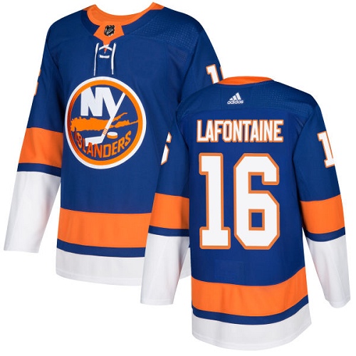 Adidas Islanders #16 Pat LaFontaine Royal Blue Home Authentic Stitched NHL Jersey